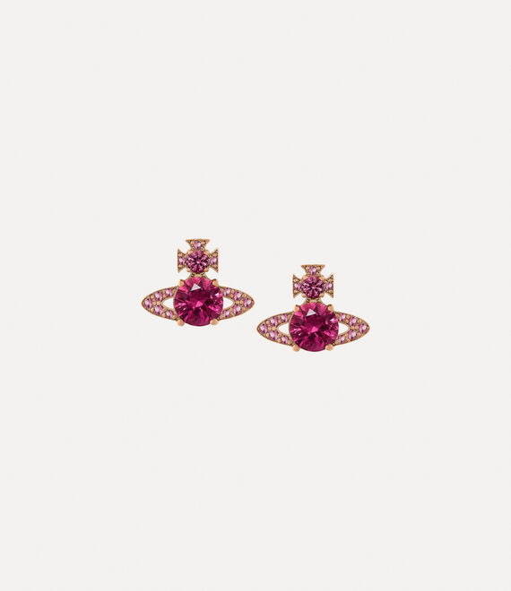 Vivienne Westwood Ismene Earrings in PINK GOLD/RED CZ